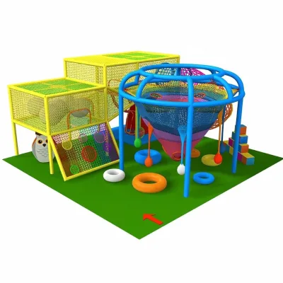 Rainbow Tree Made Woven Rope Nylon Kids Play Areas Trampoline Climbing Indoor Outdoor Amusement for School Shopping Mall