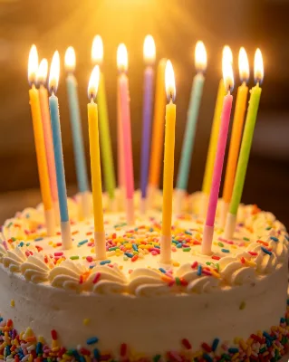 Rainbow Color Long Taper Flameless Birthday Party Cake Candles for Easter New Year Bars & Home Decoration-Smokeless No Dripping