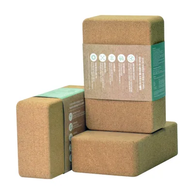 Custom Print Private Label Yoga Brick Series Set Cork Yoga Blocks Natural Cork Foam Yoga Blocks Cork Manufacturer
