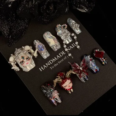 Hot-selling Custom Label Artificial Fingernails with Glue Private Label Fake Nails with Different Size for Artificial Nails