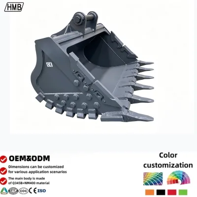Rock Bucket for 20 Ton Excavator - AR400 Steel Heavy Duty Thickened Mining Digging Bucket for Quarry & Construction