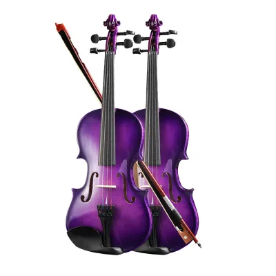 Manufacturer Wholesales purple Maple White Pine Violins for Children Beginners Practice Take Exams Brand New Packaging