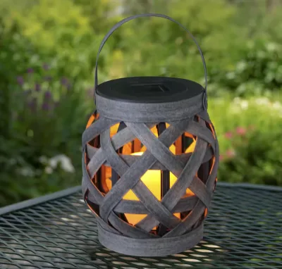 Hanko New Solar Garden Light Rattan Hanging on Outdoor Solar Rattan Lantern Decorative Lichter