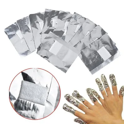 Wholesale 100pcs/bag Aluminum Nail Foil Remover Wraps With Cotton Pad Nail Foil Wraps Removal