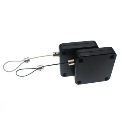 Square Anti-Theft Retractable Security Tether ABS Steel Cable Pull Reel Pull Box
