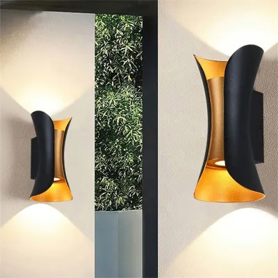 KDBANG Waterproof Aluminum Outdoor Wall Lamps Nordic Modern Decoration Led Black White Wall Mounted Outdoor Wall Lights