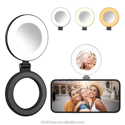 3 Speed Adjustment Mini Magnetic Pocket Selfie Light Stepless Dimming Magnetic Selfie Light Mirror Phone Photography Accessories