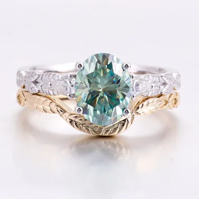 Wholesale Custom Engrave Ring 10k 14k 18k Gold . Certificate Moissanite Ring Set Solitaire Rings for Woman Promise Jewelry