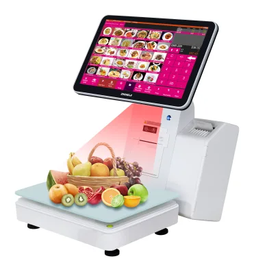 ZHONGJI LS9 Point of Sale Display Butcher Meat Store Multi Language Electronic Weighing Scale Barcode Label Printer Capacitive