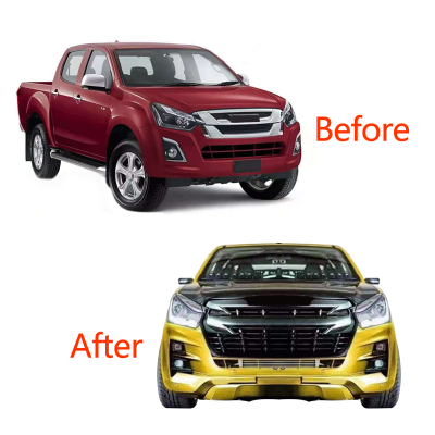 Dongsui Body Kit Front Bumper Front Grille Facelift ABS Plastic Body Kits for D-MAX 2016-2019 Upgrade to 2020