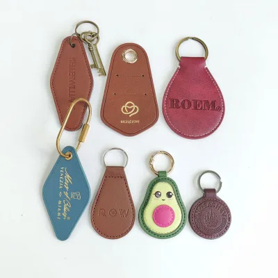 Custom Artificial Leather Eyeglass Holder Necklace Pendant Gift Item Induction Access Control Gold-Stamped Keychain Modern
