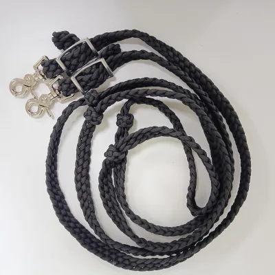 Light Blue Braided Wide Paracord Barrel Reins Horse Hand Braided Western Saddle Tack Knotted Grip Knots