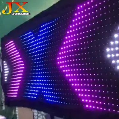 Customized RGB LED Video Curtainscreen  Lights Smart Led Curtains Dmx Control Backdrop Curtain for Wedding Event Party