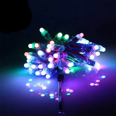 Wholesale Programmable WS2811 12mm RGB DC5V 12V IP68 Rated Point Lights Landscape LED Pixel String Christmas Light Bulbs