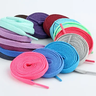Wholesale Custom 57 Colors 8mm Width 50-200 Length Flat Shoelaces for Sneakers OEM/ODM