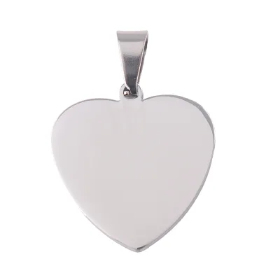 Engravable Stainless Steel Heart Pendant