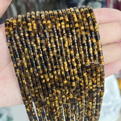 Wholesa 2*4mm Natural Tiger Eye Stone Beads Gemstone Flat Rondelle Spacer Beads for Jewelry Making Necklace