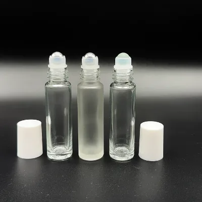 10ml Transparent essential oil glass roller bottle with glass roll top roll ball bottle