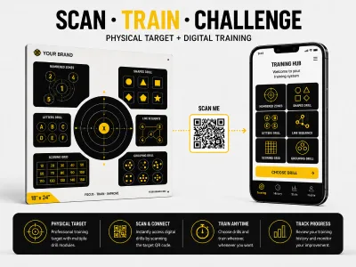 Interactive Shooting Training Target Reactive Paper Target With Digital Drill QR Access OEM Custom