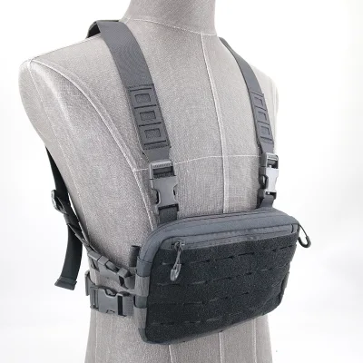 Tactical Chest Rig Bag of Laser Cut Design, Molle Chest Pouch Utility Recon Kit Bag Tactical Chest Pack Bag