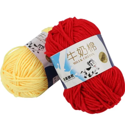 D&D 1 Roll 5 Ply Colorful Milk Cotton Soft Medium Thickness Knitting Yarn High Quality DIY Warm Baby Hat Scarf Sweater Garment