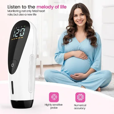 Medical Grade Fetal Doppler CE Approved Fetal Heart Rate Monitor with LCD Display for Clinic Use