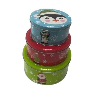 3 size tin set cookies tin box custom tin box