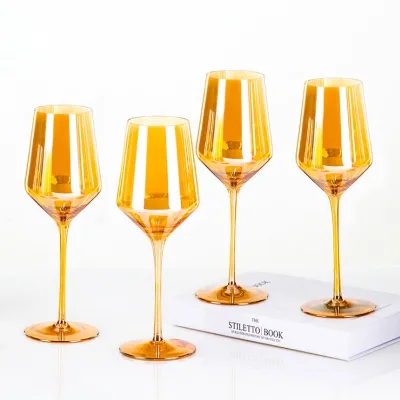 Wholesale Blue Green Black Pink Purple Amber Colored Wine Glasses