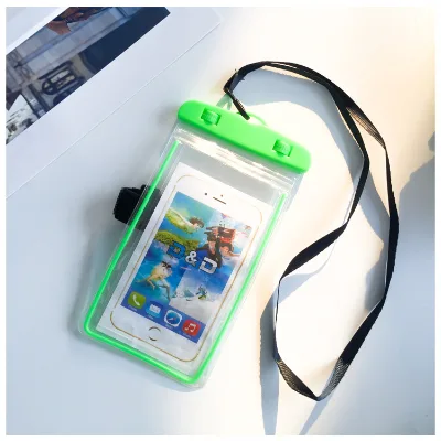 Waterproof Pvc Touch Screen Phone Pouch With Fluorescence Transparent Waterproof Phone Bag Mobile Phone Waterproof Case