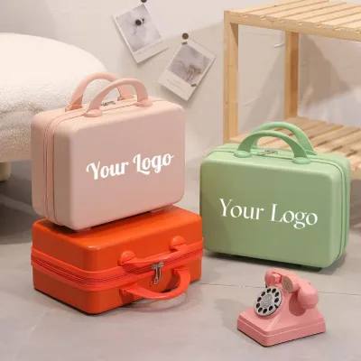 Custom Logo ABS Hard Shell Makeup Case with Zipper Closure Water Resistant Large Capacity Travel Cosmetic Storage-Gift-Ready
