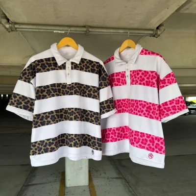 Streetwear Manufacturer New Arrival Summer Men's Casual Striped Polo Shirt Custom Printed Design Boxy Cropped Men's T-Shirt