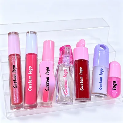 OEM/ODM Factory DIY Tube Custom logo Private Label Lip Gloss Color-Changing Clear Fruit Lip Oil Peptide Lip Gloss