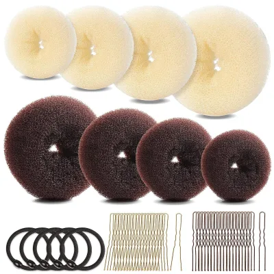 New Hot-selling Saippo Sponge Donut Hair Coiling Meatball Accessories Set Japan & Korean Style Casual Daily Use