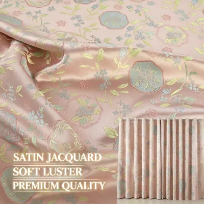 Factory Floral Splendor Abrasion-Resistant Woven Jacquard Brocade Satin Fabric 100% Acrylic Chinese Style Children's Garment