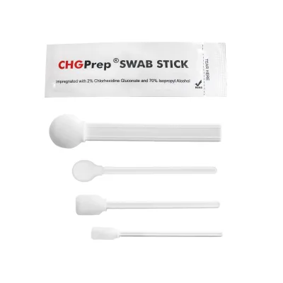 Preoperative Antiseptic Swabs Alcohol & CHG, Disposable Foam Tip Skin Disinfection Sticks, Hospital Surgical Prep, OEM Available