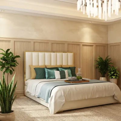 High Quality Comfortable Designer Hotel Bedroom Furniture King-size Bedand Bed Room Set Upholstered Metal Beds
