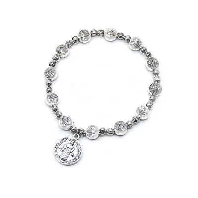 Catholic Rosary Bracelet St. Benedict Medal Cross Prayer Bracelets Religious Jewelry Accessories