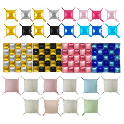 Square Shape Double Sided DIY Strap Tie Aluminium Foil Balloon Wall Backdrop Colourful Party Decor for Birthday
