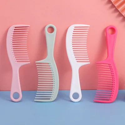 Curved Wide-Tooth Comb Fits Scalp Hangable Portable Detangling Comb for Home Use Matte Finish Large Tooth Hair Comb