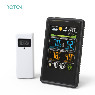 At a Loss Desktop Digital Clock, Weather Station Temperature and Humidity Meter Weather Forecast Wireless Weather Station