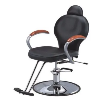 Hair Salon Barber Shop Furniture Black Leather With Headrest Barber Chair for Sale