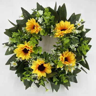2026 Four Seasons Window Display Door Hanging Wall Wreath Home Farmhouse Decoration Sunflower Artificial Wreath