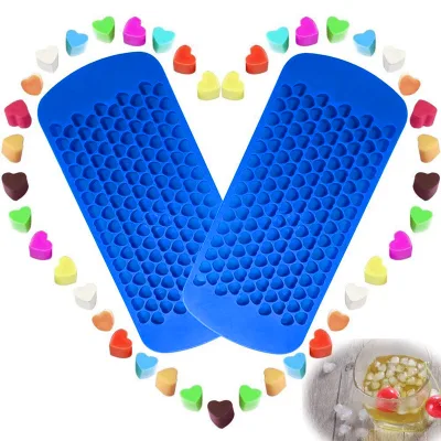 150 Holes Heart Shaped Food Grade Silicone Ice Cube Tray Mold Making Ice for Cold Drink Bar Party Household Tool