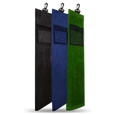 Men's Cotton Golf Towels and Head Covers Black Cleaning Ability Blank Sublimation Golf Towel