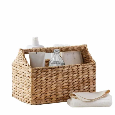 Natural Water Hyacinth Bathroom Storage Baskets for Bathroom Organizing Customize Shapes
