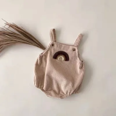 Spring Baby Rainbow Bodysuits Boys and Girls Corduroy Jumpsuit Overalls Toddler Kids Girls One Piece Clothing