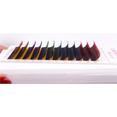 Ombre Color Bundle Eyelash Extensions False Silk Mink Eyelashes Private Label Handmade Wholesale
