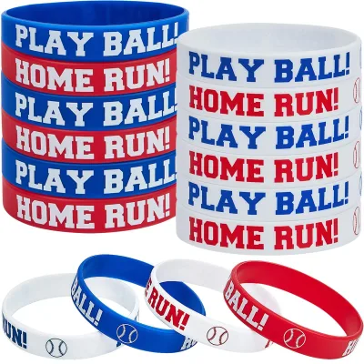 JOYFFO Baseball Themed Silicone Rubber Bracelets Stylish Fashion Wristbands for Gifts and Party Favors
