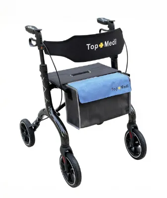 EU-Certified Carbon Fiber Rollator | 6kg Ultra-Lightweight | Adjustable Height & Foldable | Luxury Design