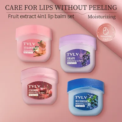 Wholesale Vegan Natural Lip Care Fruity Flavor Watery Light Moisturizing Strawberry Lip Gel Stick Repair Lip Balm Set